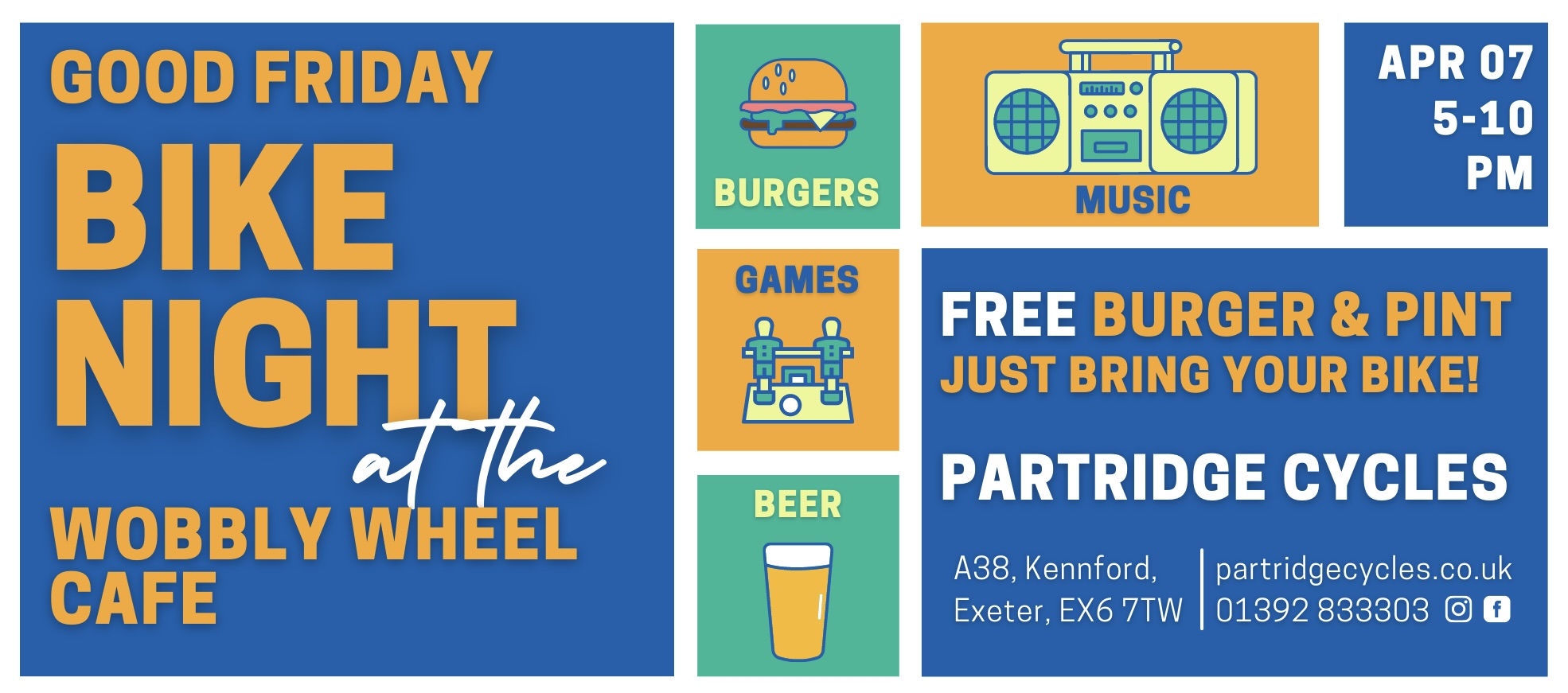 Join us at the Wobbly Wheel Cafe for Good Friday Bike Night